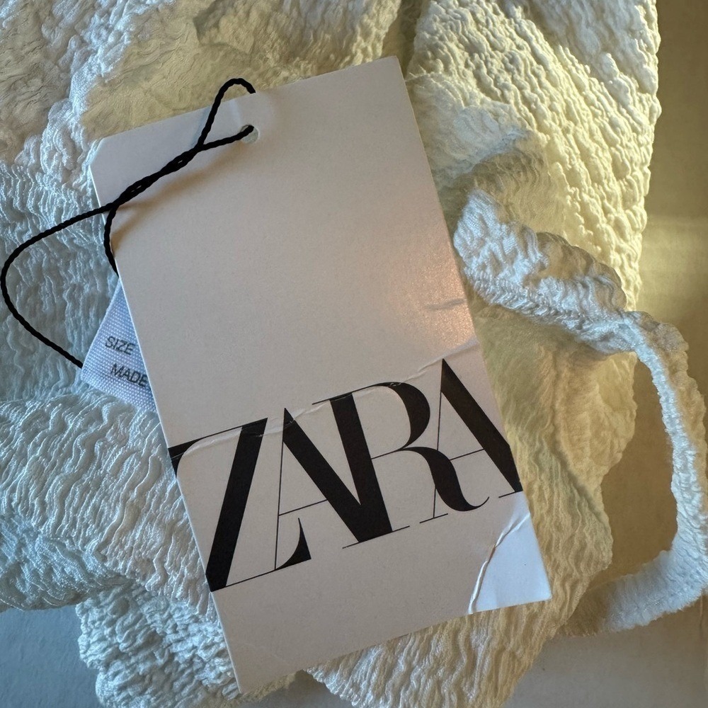 Zara Girls White Top Size 7 Fairy Coquette Crinkle Summer Spring - Picture 6 of 8